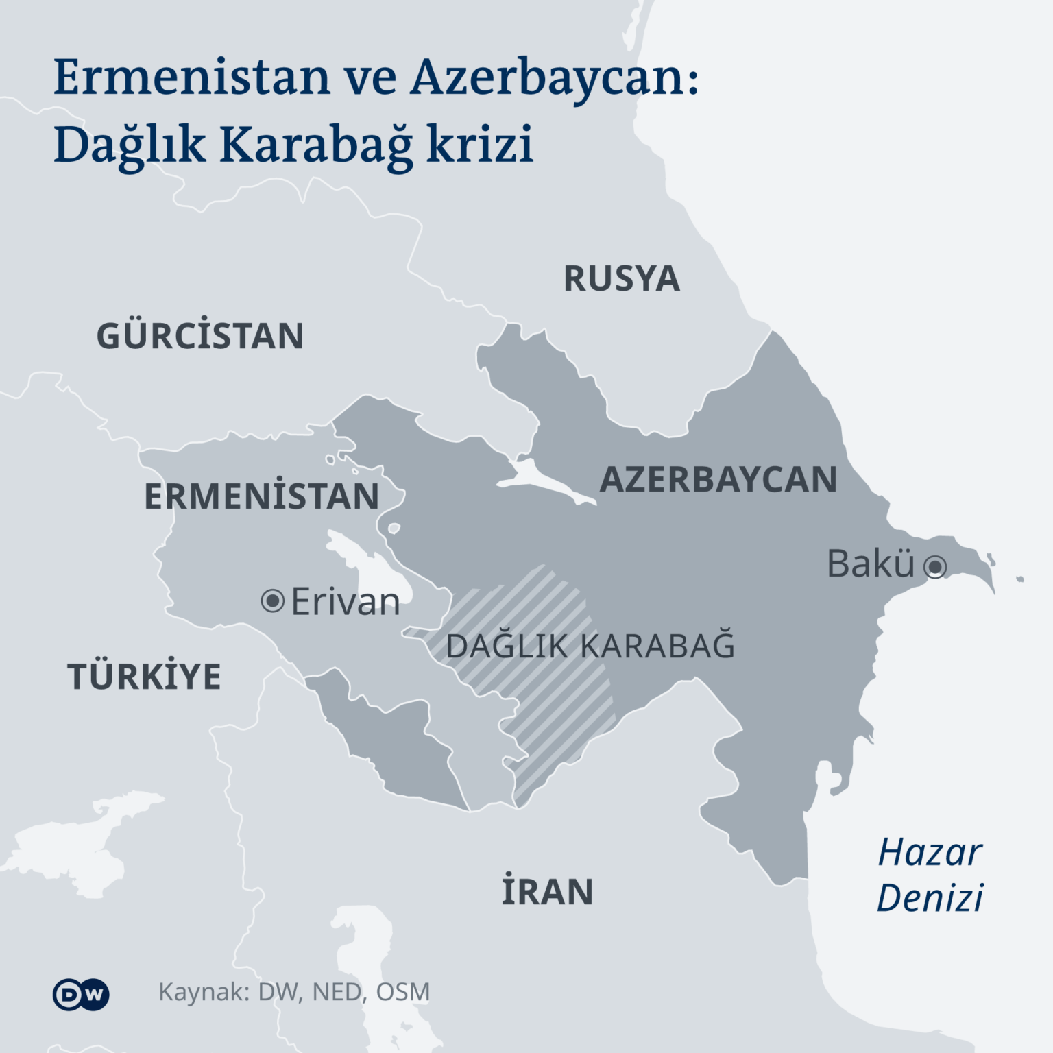 Турция и Азербайджан на карте